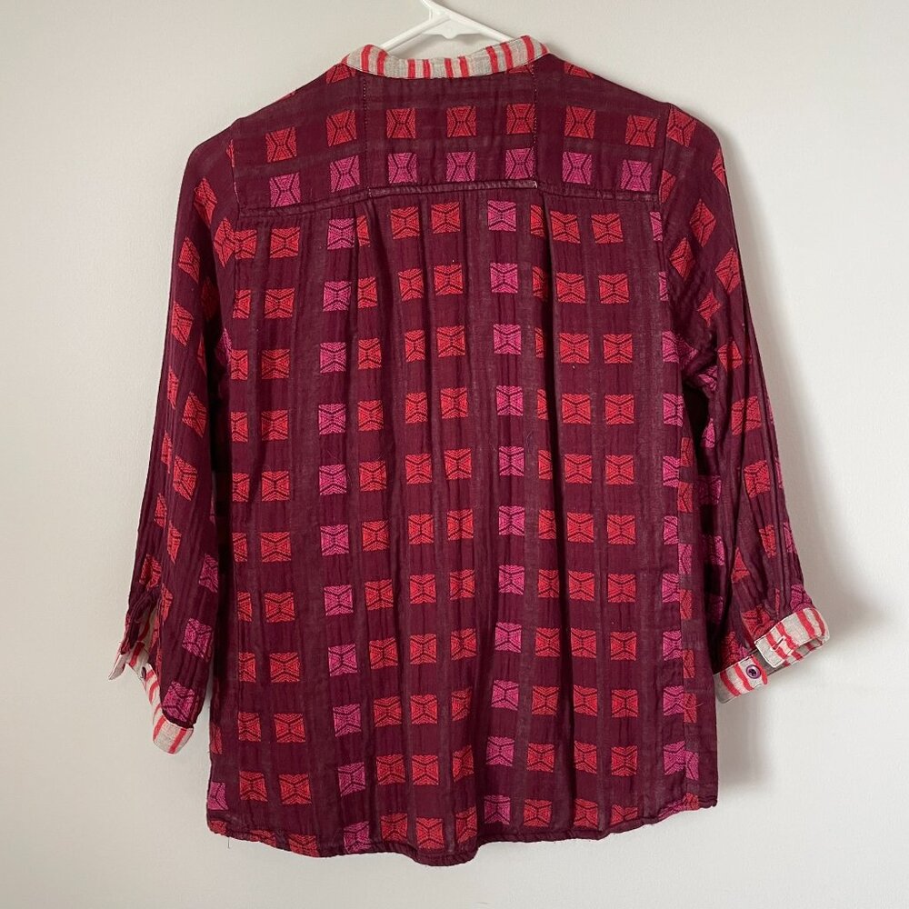 Button-Up Top In Oxblood - Multiple Flaws - image 2